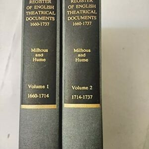 A Register of English Theatrical Documents, 2 Volume set
