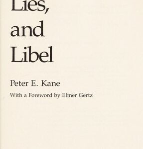 Errors, Lies, and Libel